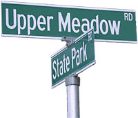 Intersection of Upper Meadow and State Park Roads